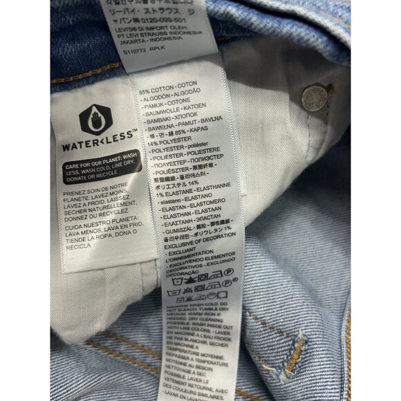 Levis Wedgie Straight Jeans Womens 32 Blue Button-Fly High-Rise Cotton 33x28 - Picture 7 of 11